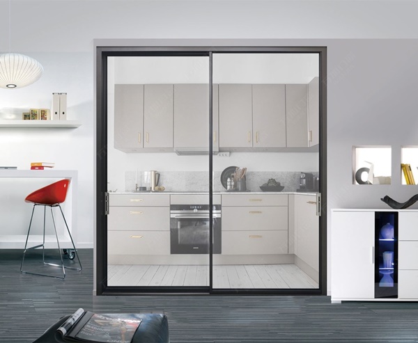 Cửa lùa Slim không ray dưới để ngăn phòng.