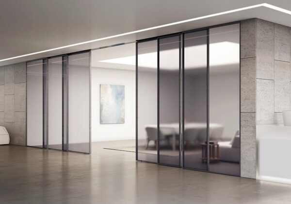 Một mẫu cửa nhôm Slim 6 cánh.